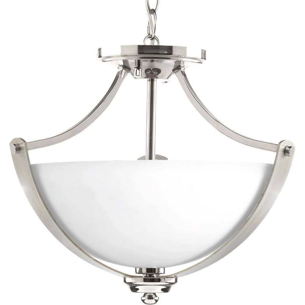 Noma Collection 2-Light Polished Nickel Semi-Flush Mount by Progress Lighting 6 Noma Collection 2-Light Polished Nickel Semi-Flush Mount by Progress Lighting - Image 4