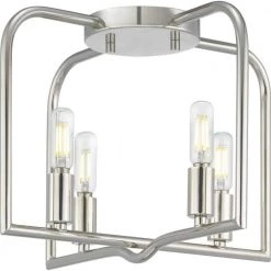 Provo 14 in. 4-Light Polished Nickel Flush Mount by Progress Lighting