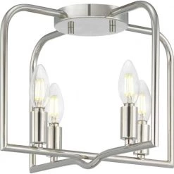 Provo 14 in. 4-Light Polished Nickel Flush Mount by Progress Lighting -Progress Lighting Shop polished nickel progress lighting flush mount lights p350208 104 c3 1000