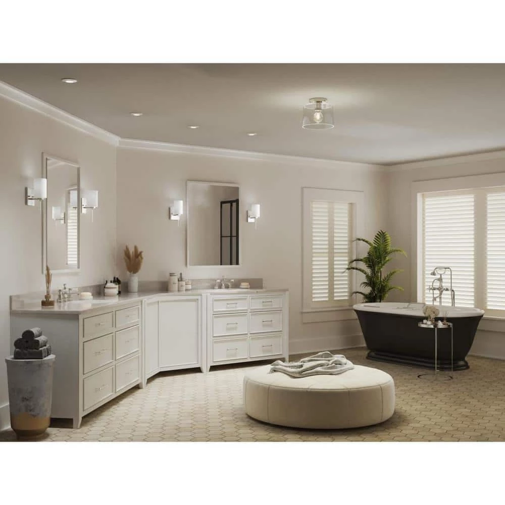 Adley Collection 1-Light Polished Nickel Clear Glass New Traditional Flush Mount Light by Progress Lighting 4 Adley Collection 1-Light Polished Nickel Clear Glass New Traditional Flush Mount Light by Progress Lighting - Image 2