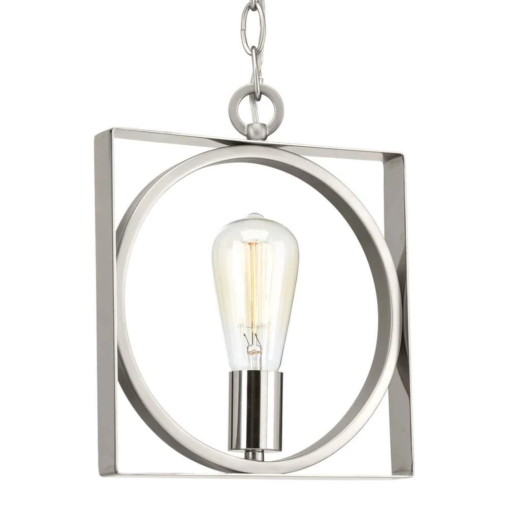 Inman Collection 1-Light Polished Nickel Mini-Pendant with Satin Nickel Accents by Progress Lighting 3 Inman Collection 1-Light Polished Nickel Mini-Pendant with Satin Nickel Accents by Progress Lighting