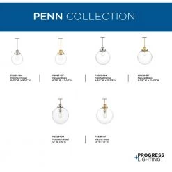 Penn Collection 9-3/4 in. 1-Light Polished Nickel Clear Glass Modern Farmhouse Kitchen Pendant Light by Progress Lighting -Progress Lighting Shop polished nickel progress lighting pendant lights p5070 104 77 1000