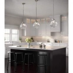 Penn Collection 9-3/4 in. 1-Light Polished Nickel Clear Glass Modern Farmhouse Kitchen Pendant Light by Progress Lighting -Progress Lighting Shop polished nickel progress lighting pendant lights p5070 104 c3 1000