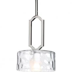Caress Collection 1-Light Polished Nickel Mini Pendant by Progress Lighting