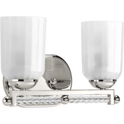 Carlyn Collection 2-Light Polished Nickel Bath Light by Progress Lighting