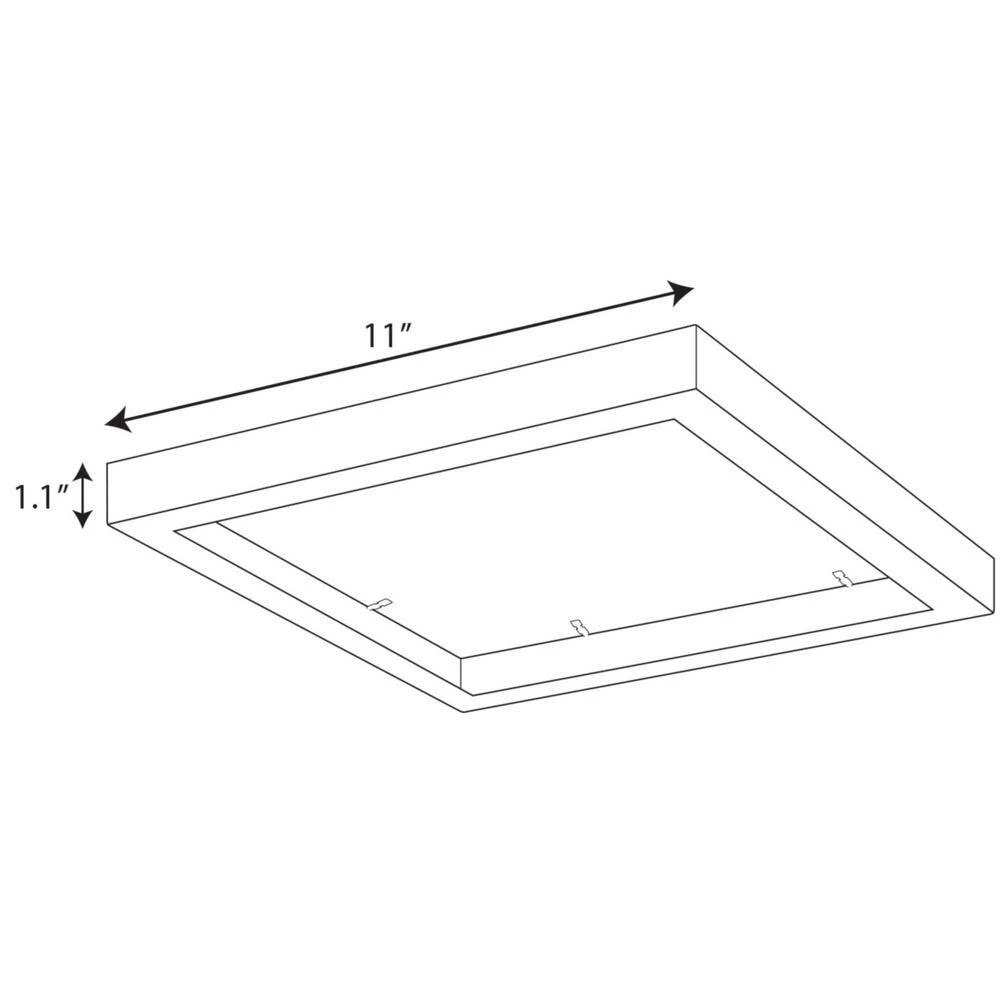 Everlume 11 in. Brushed Nickel Edgelit Square Trim Ring by Progress Lighting 6 Everlume 11 in. Brushed Nickel Edgelit Square Trim Ring by Progress Lighting - Image 4