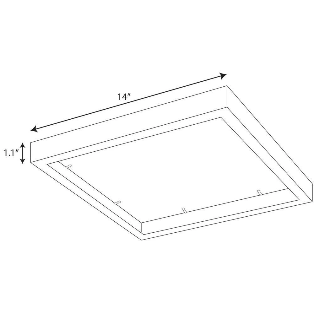 Everlume 14 in. Brushed Nickel Square Trim Ring by Progress Lighting 6 Everlume 14 in. Brushed Nickel Square Trim Ring by Progress Lighting - Image 4