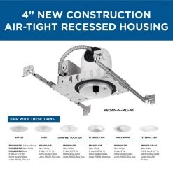 4 in. Steel Air-Tight Non-IC New Construction Recessed Housing by Progress Lighting 18 4 in. Steel Air-Tight Non-IC New Construction Recessed Housing by Progress Lighting -Progress Lighting Shop progress lighting recessed lighting housings p804n n md at fa 1000