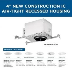 4 in. Steel Air-Tight IC New Construction Recessed Housing by Progress Lighting -Progress Lighting Shop progress lighting recessed lighting housings p804n n md icat 76 1000