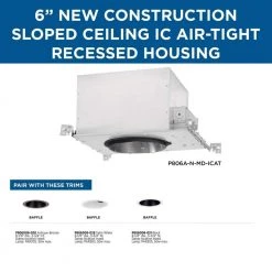 6 in. Steel Recessed Slope Ceiling New Construction IC Housing for 6 in. Trim by Progress Lighting -Progress Lighting Shop progress lighting recessed lighting housings p806a n md icat 66 1000