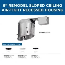 6 in. Steel Recessed Slope Ceiling Remodel Non-IC Housing for 6 in. Trim by Progress Lighting -Progress Lighting Shop progress lighting recessed lighting housings p806a r md at 66 1000