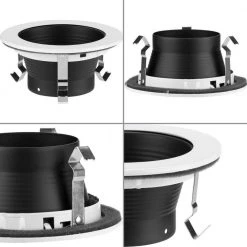 4 in. Black Recessed Step Baffle Trim for 4 in. Housing by Progress Lighting -Progress Lighting Shop progress lighting recessed lighting trims p804000 031 4f 1000