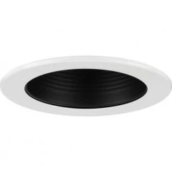 4 in. Black Recessed Step Baffle Trim for 4 in. Housing by Progress Lighting