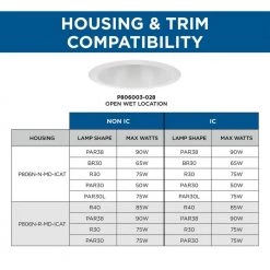 6 in. Satin White Recessed Open Shower Trim for 6 in. Housing by Progress Lighting -Progress Lighting Shop progress lighting recessed lighting trims p806003 028 76 1000