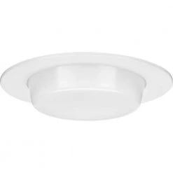 6 in. Satin White Recessed Drop Lensed Shower Trim with Frosted Glass Diffuser for 6 in. Housing by Progress Lighting