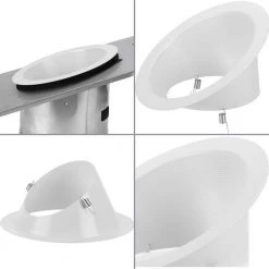 6 in. Satin White Recessed Sloped Ceiling Step Baffle Trim for 6 in. Housing by Progress Lighting -Progress Lighting Shop progress lighting recessed lighting trims p806008 028 4f 1000