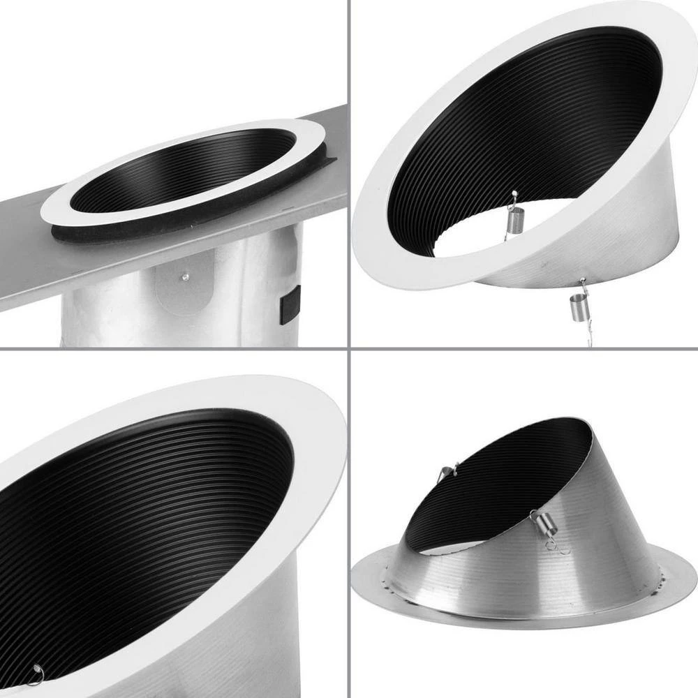6 in. Black Recessed Sloped Ceiling Step Baffle Trim for 6 in. Housing by Progress Lighting 7 6 in. Black Recessed Sloped Ceiling Step Baffle Trim for 6 in. Housing by Progress Lighting - Image 5