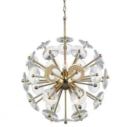 Floret 8-Light Satin Brass Chandelier with Clear Crystal Accents by Progress Lighting