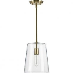 Clarion 1-Light Satin Brass Small Pendant by Progress Lighting -Progress Lighting Shop satin brass progress lighting chandeliers p500241 012 4f 1000