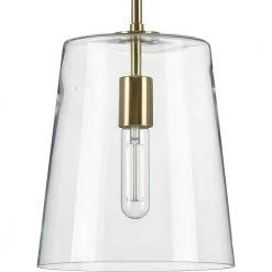 Clarion 1-Light Satin Brass Small Pendant by Progress Lighting