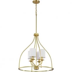Bonita 4-Light Satin Brass Foyer Chandelier by Progress Lighting -Progress Lighting Shop satin brass progress lighting chandeliers p500285 012 1d 1000