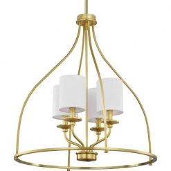 Bonita 4-Light Satin Brass Foyer Chandelier by Progress Lighting -Progress Lighting Shop satin brass progress lighting chandeliers p500285 012 66 1000