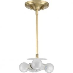 Markor 3-Light Satin Brass Stem Mounted Pendant by Progress Lighting -Progress Lighting Shop satin brass progress lighting chandeliers p5199 12 1f 1000