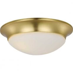 Etched Glass 14 in. Close-to-Ceiling Satin Brass 2-Light Semi-Flush Mount by Progress Lighting -Progress Lighting Shop satin brass progress lighting flush mount lights p350147 012 1f 1000
