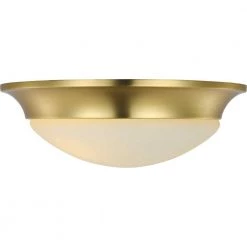 Etched Glass 14 in. Close-to-Ceiling Satin Brass 2-Light Semi-Flush Mount by Progress Lighting -Progress Lighting Shop satin brass progress lighting flush mount lights p350147 012 fa 1000