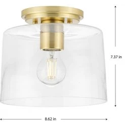 Adley Collection 1-Light Satin Brass Clear Glass New Traditional Flush Mount Light by Progress Lighting -Progress Lighting Shop satin brass progress lighting flush mount lights p350213 012 1f 1000