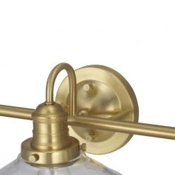 Roscrea 4.8 in. 3-Light Satin Brass Vanity Light with Clear Glass Shades by Progress Lighting 10 Roscrea 4.8 in. 3-Light Satin Brass Vanity Light with Clear Glass Shades by Progress Lighting -Progress Lighting Shop satin brass progress lighting vanity lighting p300353 012 1f 1000