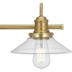 Roscrea 4.8 in. 3-Light Satin Brass Vanity Light with Clear Glass Shades by Progress Lighting 11 Roscrea 4.8 in. 3-Light Satin Brass Vanity Light with Clear Glass Shades by Progress Lighting -Progress Lighting Shop satin brass progress lighting vanity lighting p300353 012 44 1000
