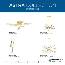 Astra 2-Light 18 in. Satin Brass Modern Wall Bracket by Progress Lighting -Progress Lighting Shop satin brass progress lighting vanity lighting p710027 012 1f 1000