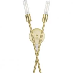 Astra 2-Light 18 in. Satin Brass Modern Wall Bracket by Progress Lighting -Progress Lighting Shop satin brass progress lighting vanity lighting p710027 012 fa 1000