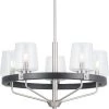 Estella 5-Light Satin Nickel Chandelier with Matte Black Accents and Clear Glass Shades by Progress Lighting 2 Estella 5-Light Satin Nickel Chandelier with Matte Black Accents and Clear Glass Shades by Progress Lighting -Progress Lighting Shop satin nickel with matte black accents progress lighting chandeliers p400246 147 64 1000