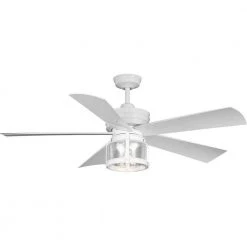 Midvale 56 in. 2-Light 5-Blade White AC Motor Coastal Ceiling Fan with Light by Progress Lighting