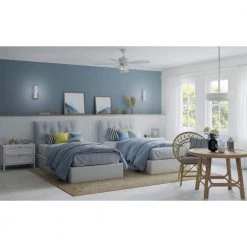 Midvale 56 in. 2-Light 5-Blade White AC Motor Coastal Ceiling Fan with Light by Progress Lighting -Progress Lighting Shop satin white progress lighting ceiling fans with lights p250011 028 wb c3 1000