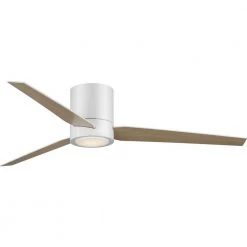 Braden 56 in. Integrated LED Indoor Satin White Mid-Century Modern Ceiling Fan with Light Kit by Progress Lighting -Progress Lighting Shop satin white progress lighting ceiling fans with lights p2588 2830k 1f 1000