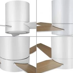 Braden 56 in. Integrated LED Indoor Satin White Mid-Century Modern Ceiling Fan with Light Kit by Progress Lighting -Progress Lighting Shop satin white progress lighting ceiling fans with lights p2588 2830k 4f 1000