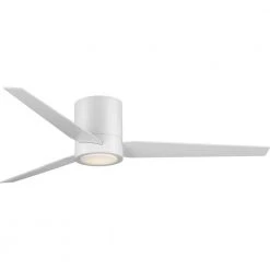Braden 56 in. Integrated LED Indoor Satin White Mid-Century Modern Ceiling Fan with Light Kit by Progress Lighting