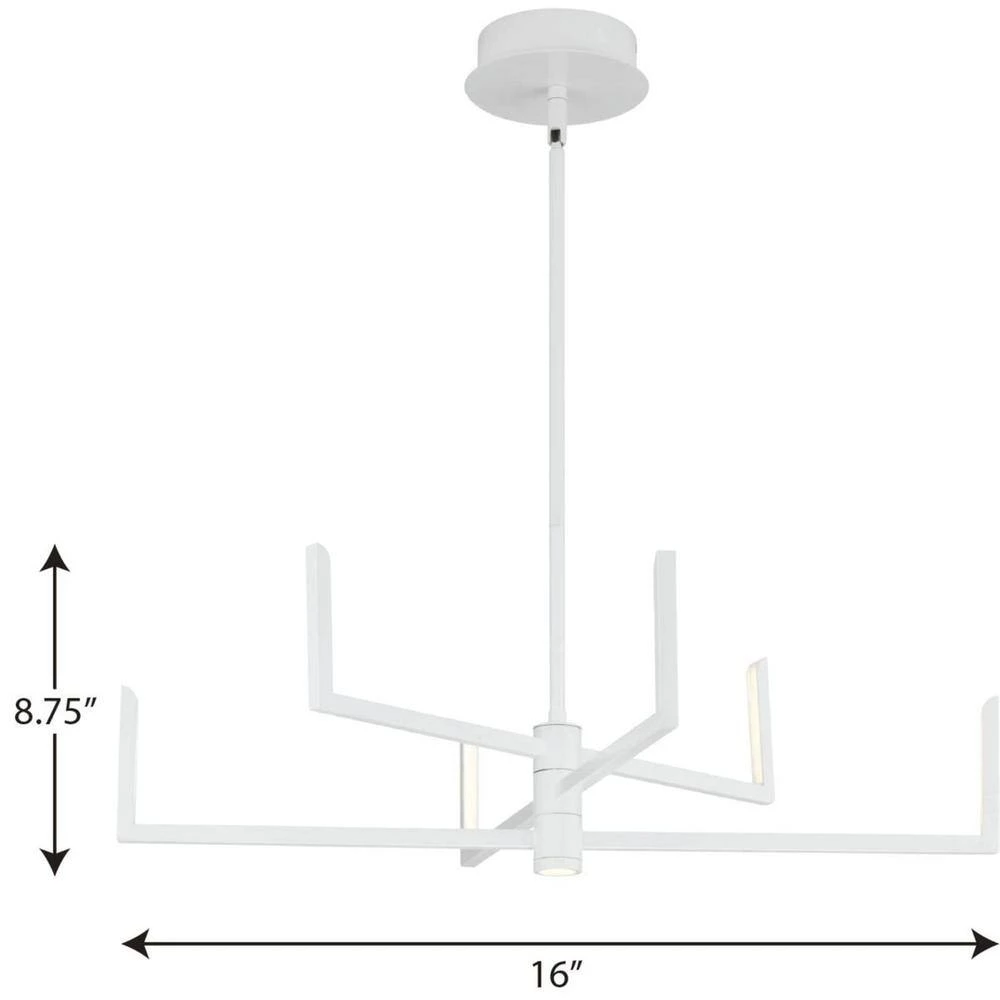 Pivot LED Collection 6-Light Satin White Frosted Glass LED Modern Chandelier Light by Progress Lighting 11 Pivot LED Collection 6-Light Satin White Frosted Glass LED Modern Chandelier Light by Progress Lighting - Image 9