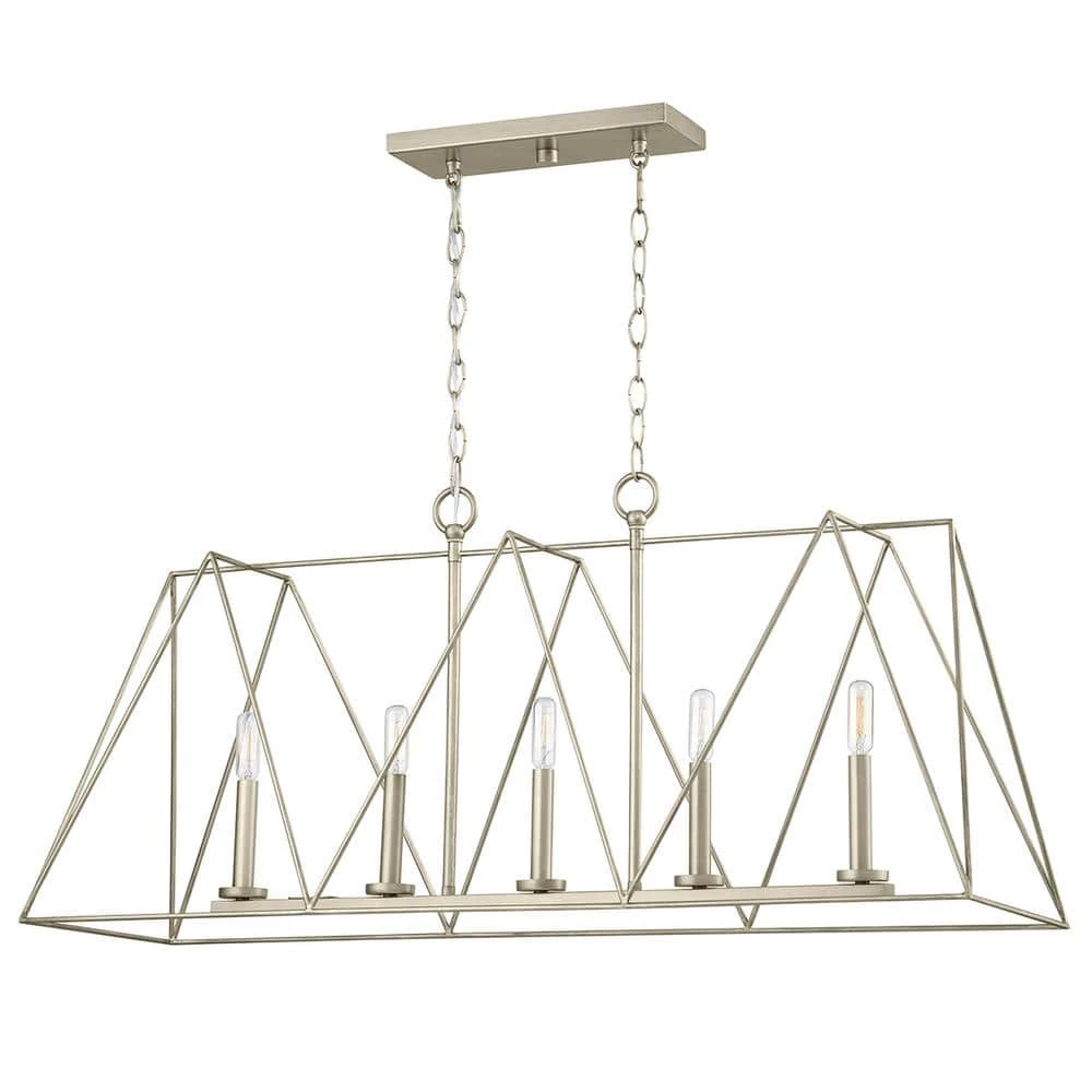 Ferncroft 5-Light Silver Ridge Chandelier with Antique Nickel Accents by Progress Lighting 3 Ferncroft 5-Light Silver Ridge Chandelier with Antique Nickel Accents by Progress Lighting
