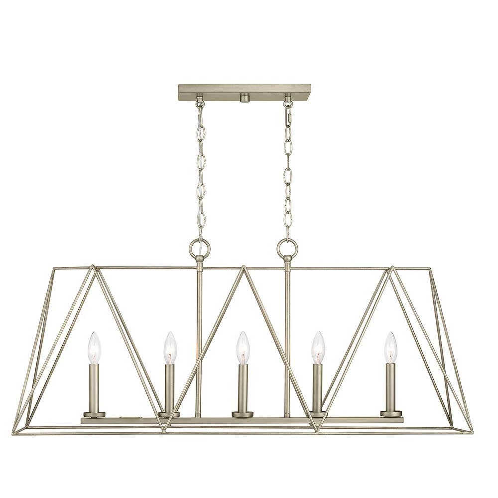 Ferncroft 5-Light Silver Ridge Chandelier with Antique Nickel Accents by Progress Lighting 7 Ferncroft 5-Light Silver Ridge Chandelier with Antique Nickel Accents by Progress Lighting - Image 5