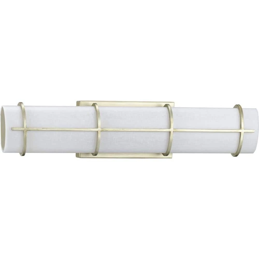 Grid LED Collection 1-Light Silver Ridge White Linen Glass LED Modern Wall Light by Progress Lighting 3 Grid LED Collection 1-Light Silver Ridge White Linen Glass LED Modern Wall Light by Progress Lighting