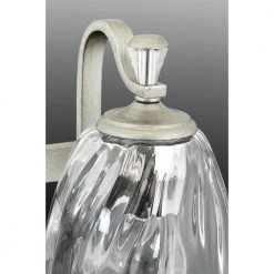 Anjoux Collection 1-Light Silver Ridge Clear Water Glass Luxe Bath Vanity Light by Progress Lighting -Progress Lighting Shop silver ridge progress lighting wall sconces p300116 134 77 1000