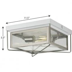 Barlowe 2-Light Stainless Steel Farmhouse Outdoor Flush Mount Light by Progress Lighting -Progress Lighting Shop stainless steel progress lighting flush mount lights p550069 135 4f 1000