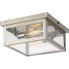 Union Square Collection 2-Light Stainless Steel Clear Flat Glass Farmhouse Outdoor Close-to-Ceiling Light by Progress Lighting -Progress Lighting Shop stainless steel progress lighting outdoor flush mount lights p550007 135 64 1000