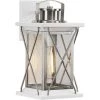Barlowe Collection 1-Light Stainless Steel Clear Seeded Glass Farmhouse Outdoor Small Wall Lantern Light by Progress Lighting