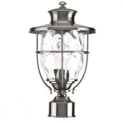 Beacon Collection Coastal Style Outdoor Stainless Steel Post Lantern with Water Glass by Progress Lighting
