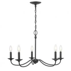 Pacolet 28 in. 5-Light Textured Black Farmhouse Circle Chandelier for Dining Room by Progress Lighting -Progress Lighting Shop textured black progress lighting chandeliers p400233 031 76 1000